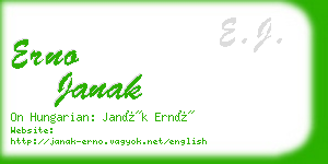 erno janak business card